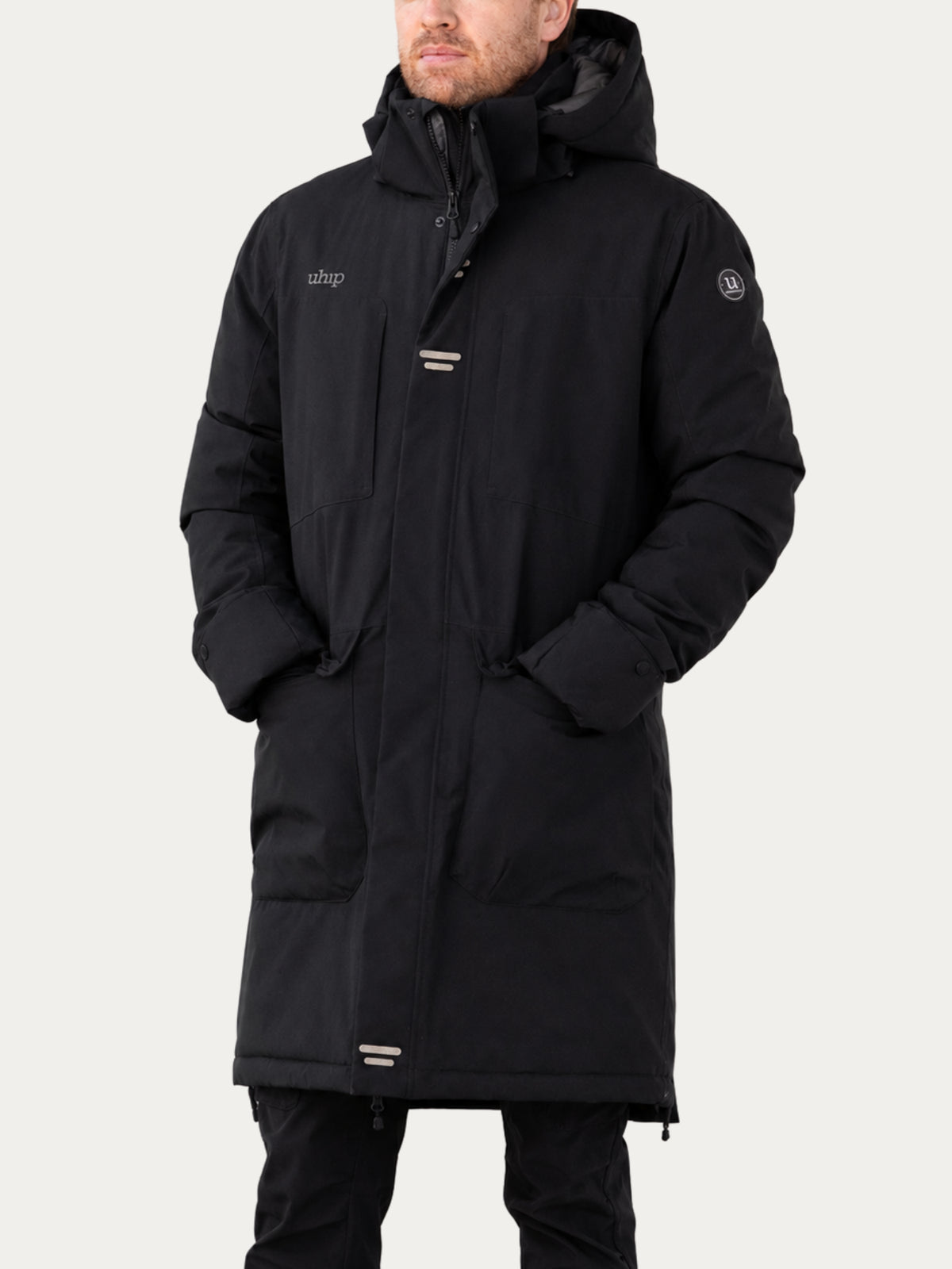 Uhip Urban Stretch Men's Parka in Jet Black – product photograph 1