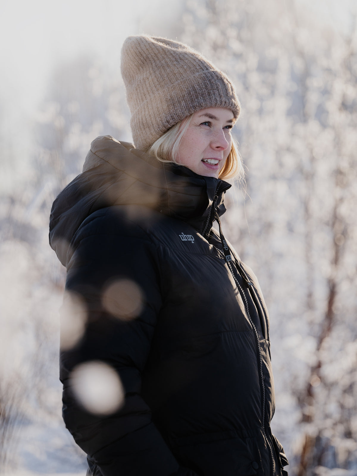 Uhip Arctic Extended Coat in Jet Black – product photograph 4 
