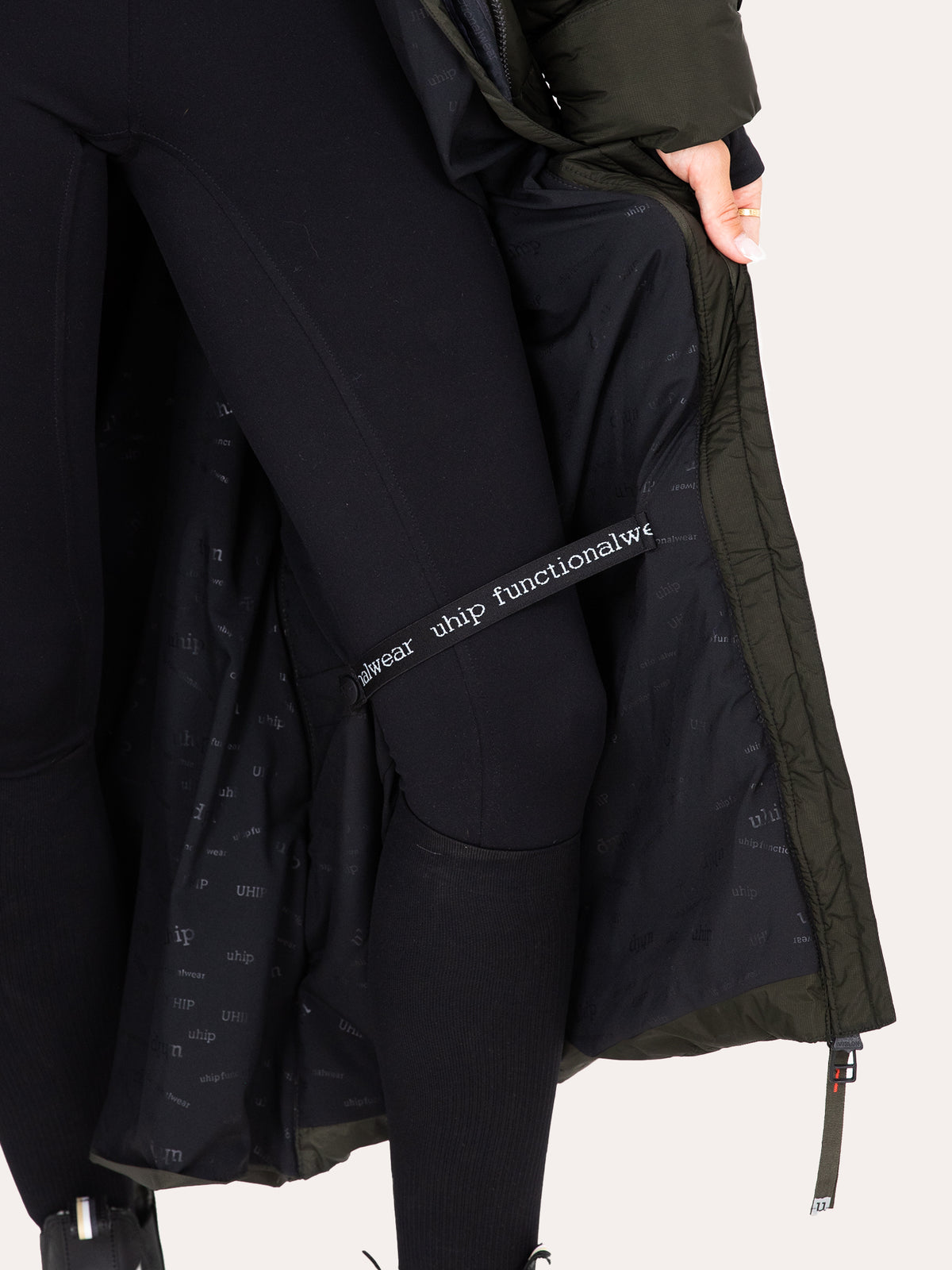 Uhip Arctic Extended Coat in Dark Green – product photograph 9 