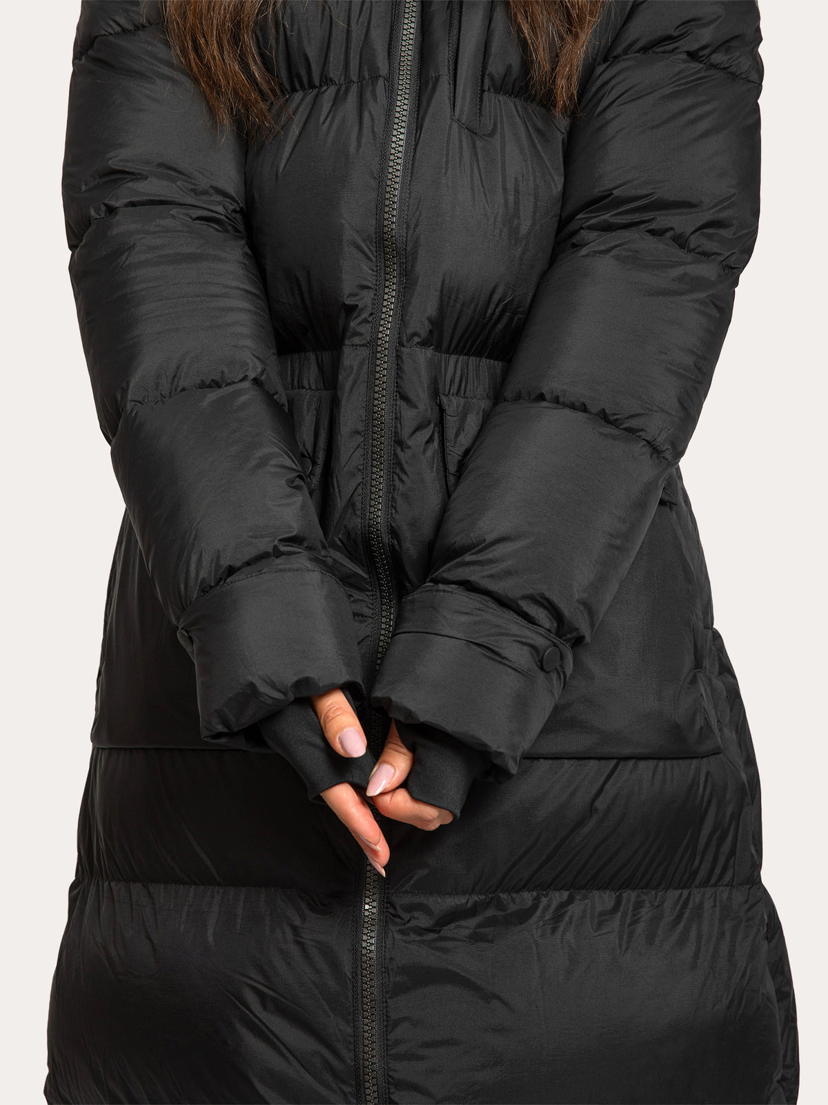 Uhip Arctic Extended Coat in Jet Black – product photograph 14 
