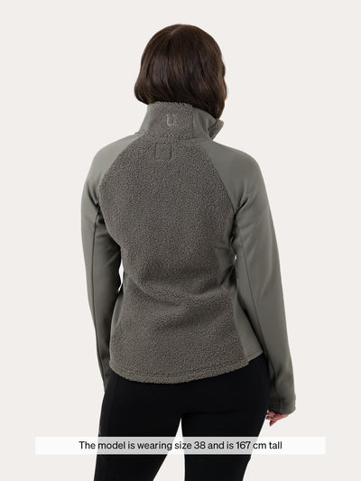 Uhip Cozy Pile Hybrid Jacket in Smokey Olive – photograph 3 