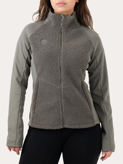 Uhip Cozy Pile Hybrid Jacket in Smokey Olive – photograph 1 