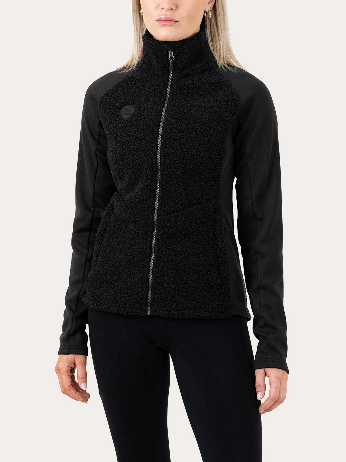 Uhip Cozy Pile Hybrid Jacket in Jet Black – photograph 1 #color_jet-black