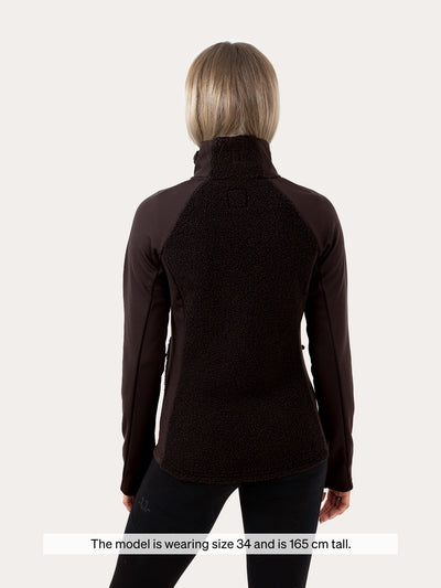 Uhip Cozy Pile Hybrid Jacket in Chocolate Plum – photograph 3 