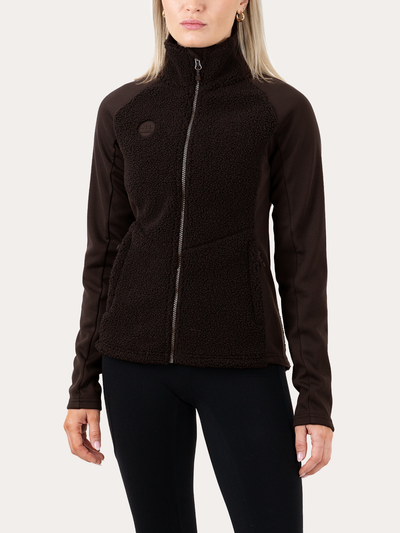 Uhip Cozy Pile Hybrid Jacket in Chocolate Plum – photograph 1 