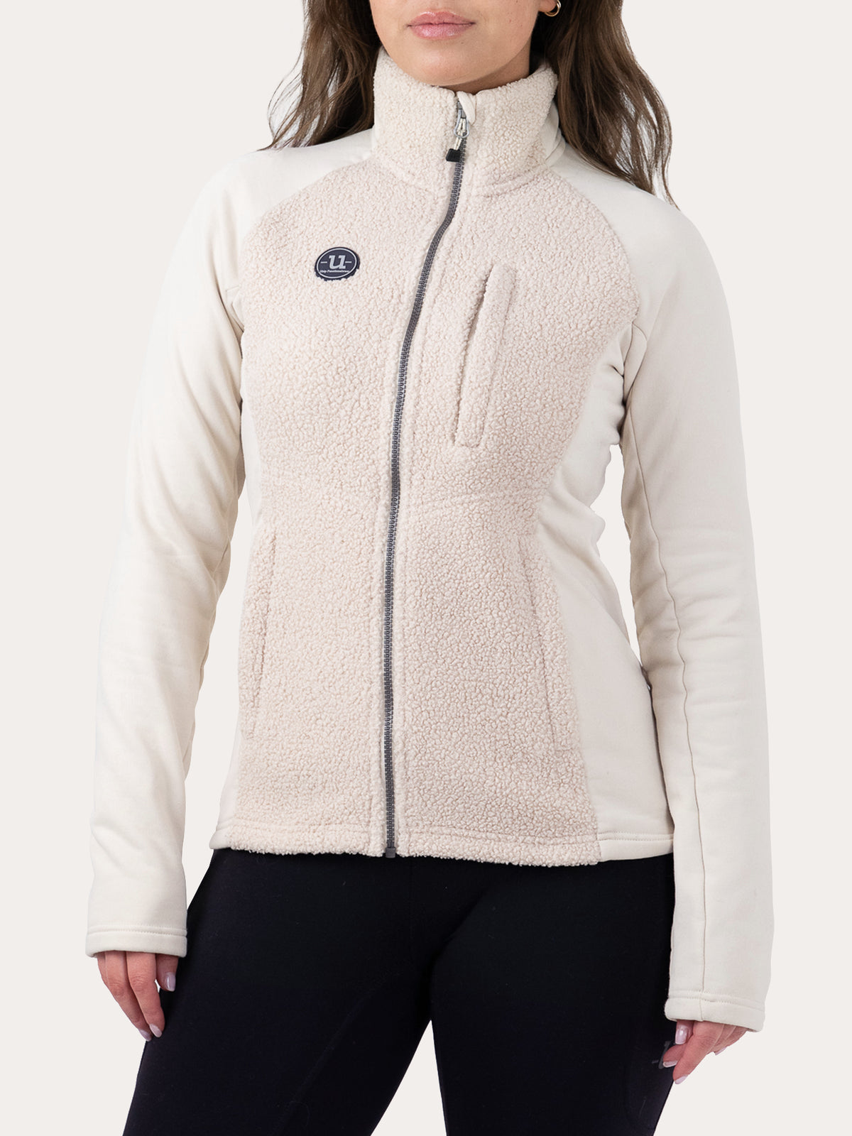 Uhip Cozy Pile Hybrid Jacket in Off White – photograph 1 
