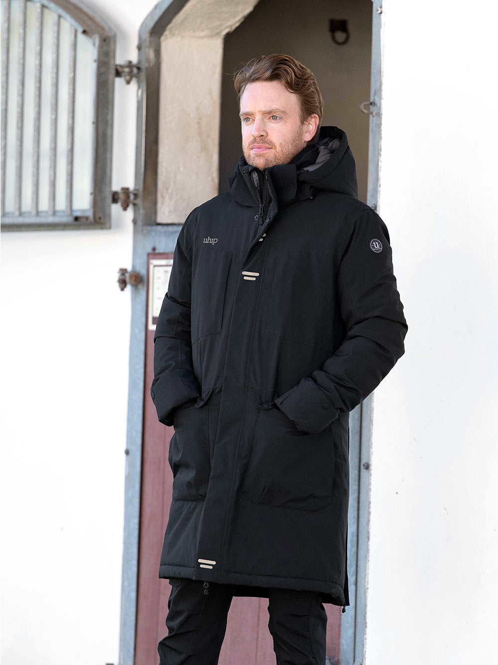 Uhip Urban Stretch Men's Parka in Jet Black – product photograph 3 #color_jet-black