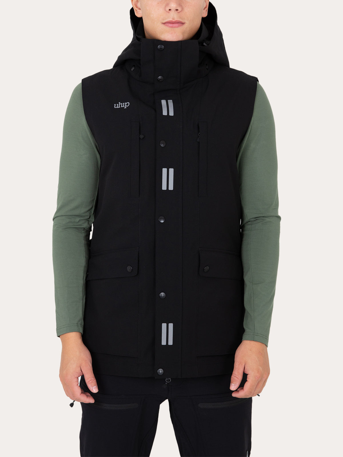 Uhip Men's Regular Pro Dog Trainer Vest in Jet Black – product photograph 1 #color_jet-black
