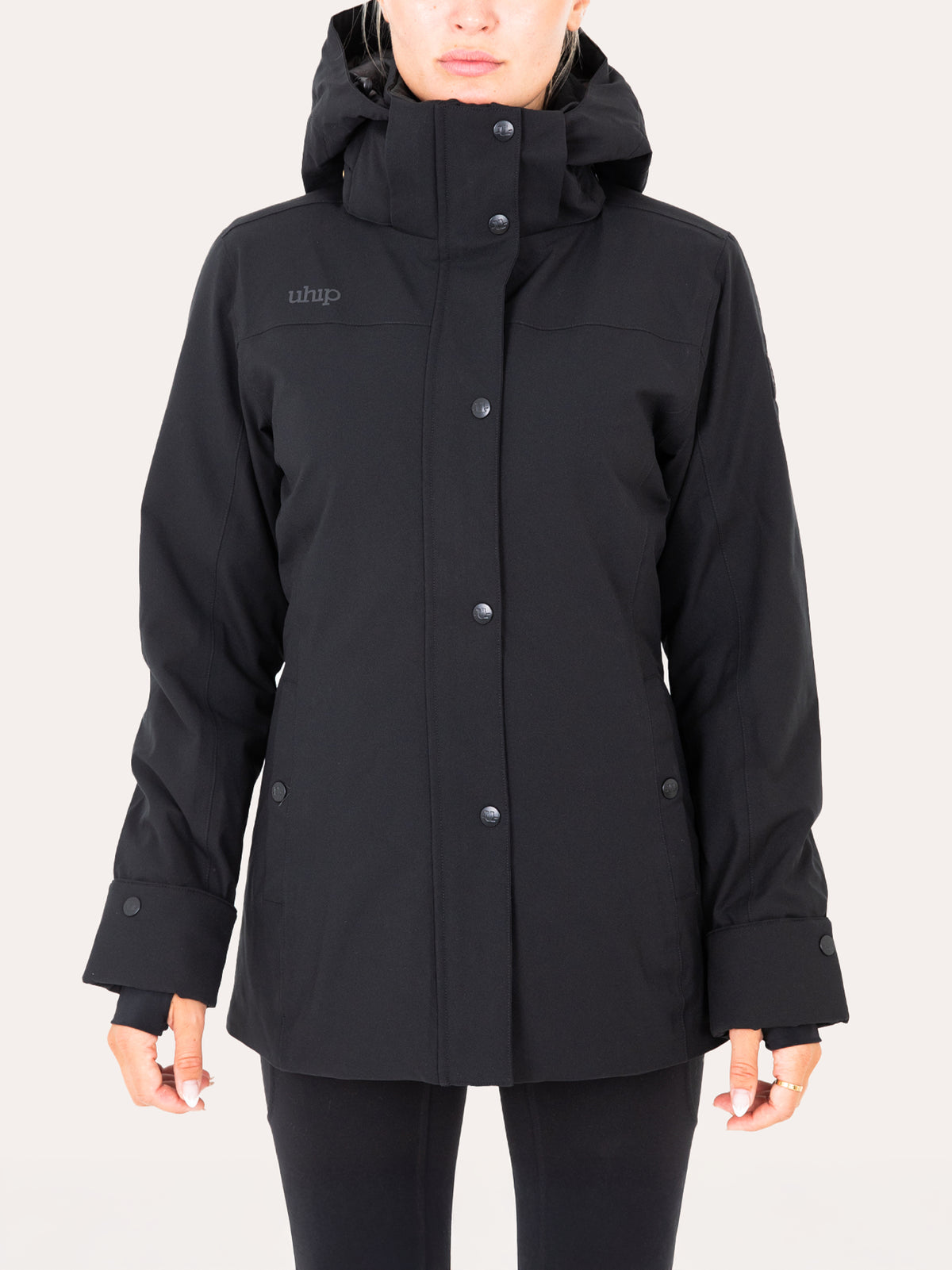 Uhip Hailey Insulated Rain Jacket Jet Black – photograph 1 #color_jet-black
