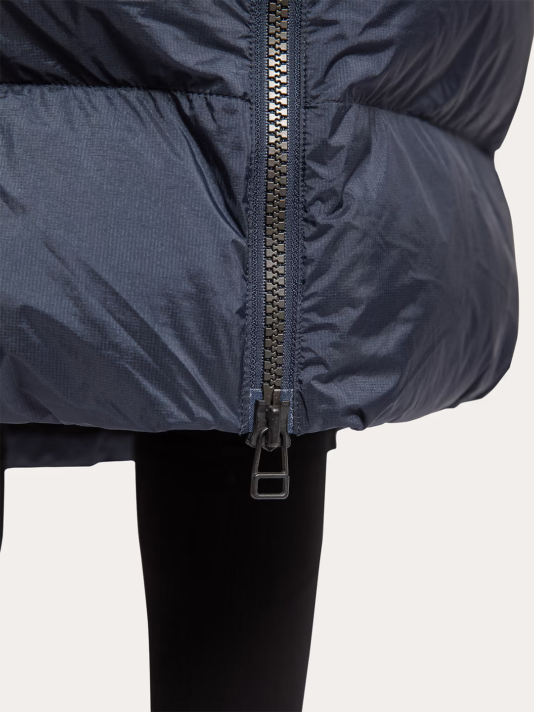 Uhip Arctic Puffer Coat in Eclipse colour - women's long insulated winter coat front view for horse riding, dog walking and outdoor winter wear. Bottom Zip